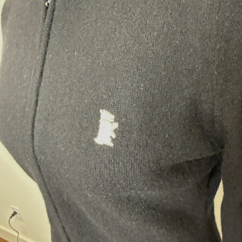 Vintage Y2K Juicy Couture 100% Cashmere Hoodie Zip Up Medium‎ Black Dog Preppy